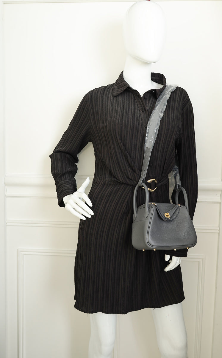 Hermes Gris Misty Mini Lindy Bag — image 13 of 13