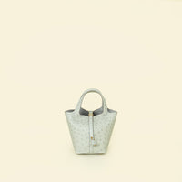 Hermes Gris Perle Ostrich Lock 18 Bag