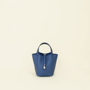 Hermes Bleu Tie Picotin Lock 18 Bag
