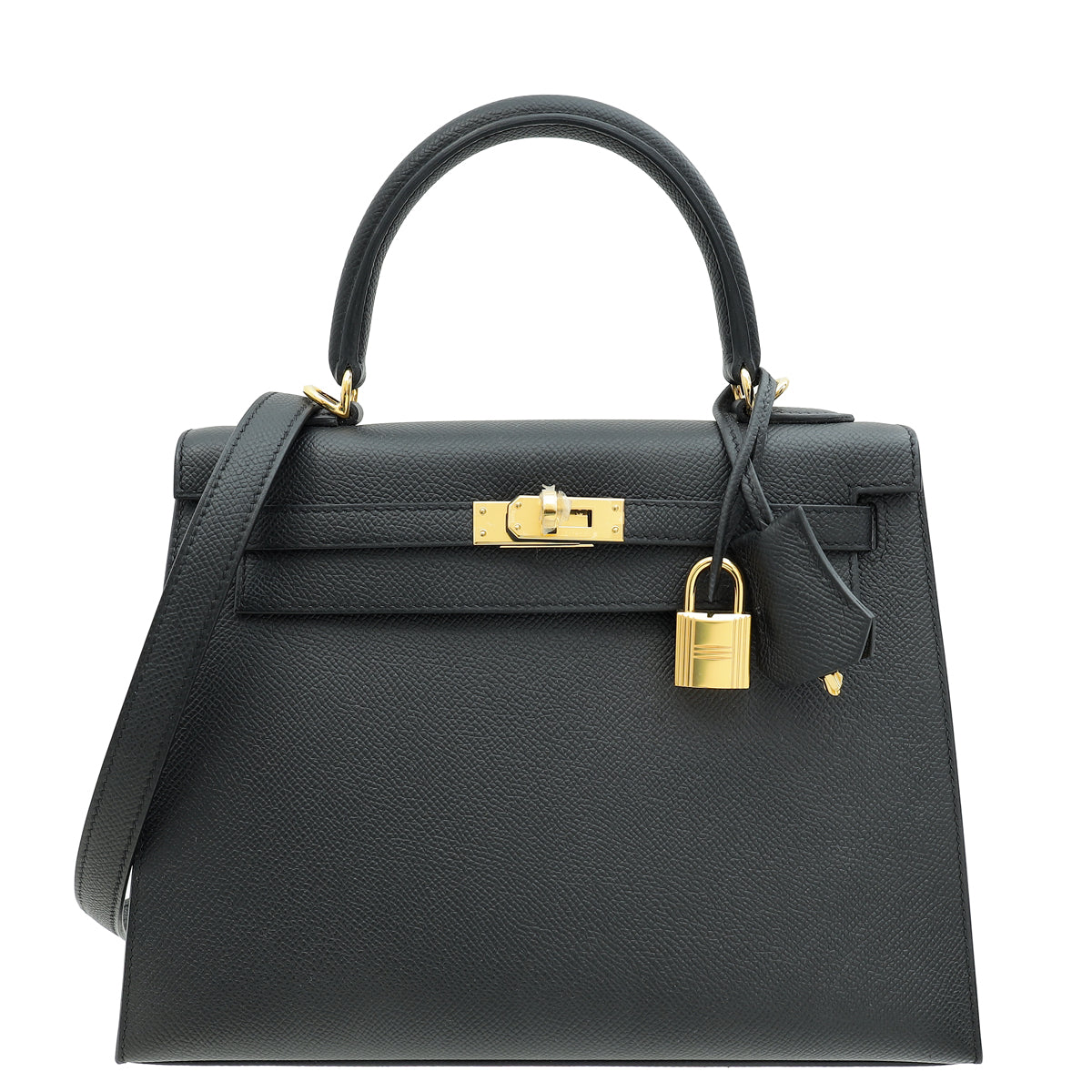 Hermes Noir Sellier Kelly 25 Bag-Hermes-THE CLOSET