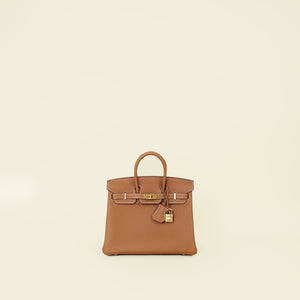 Hermes Gold Birkin 25 Retourne Bag