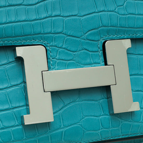 Hermes Bleu Saint Matte Alligator Constance 24 Bag