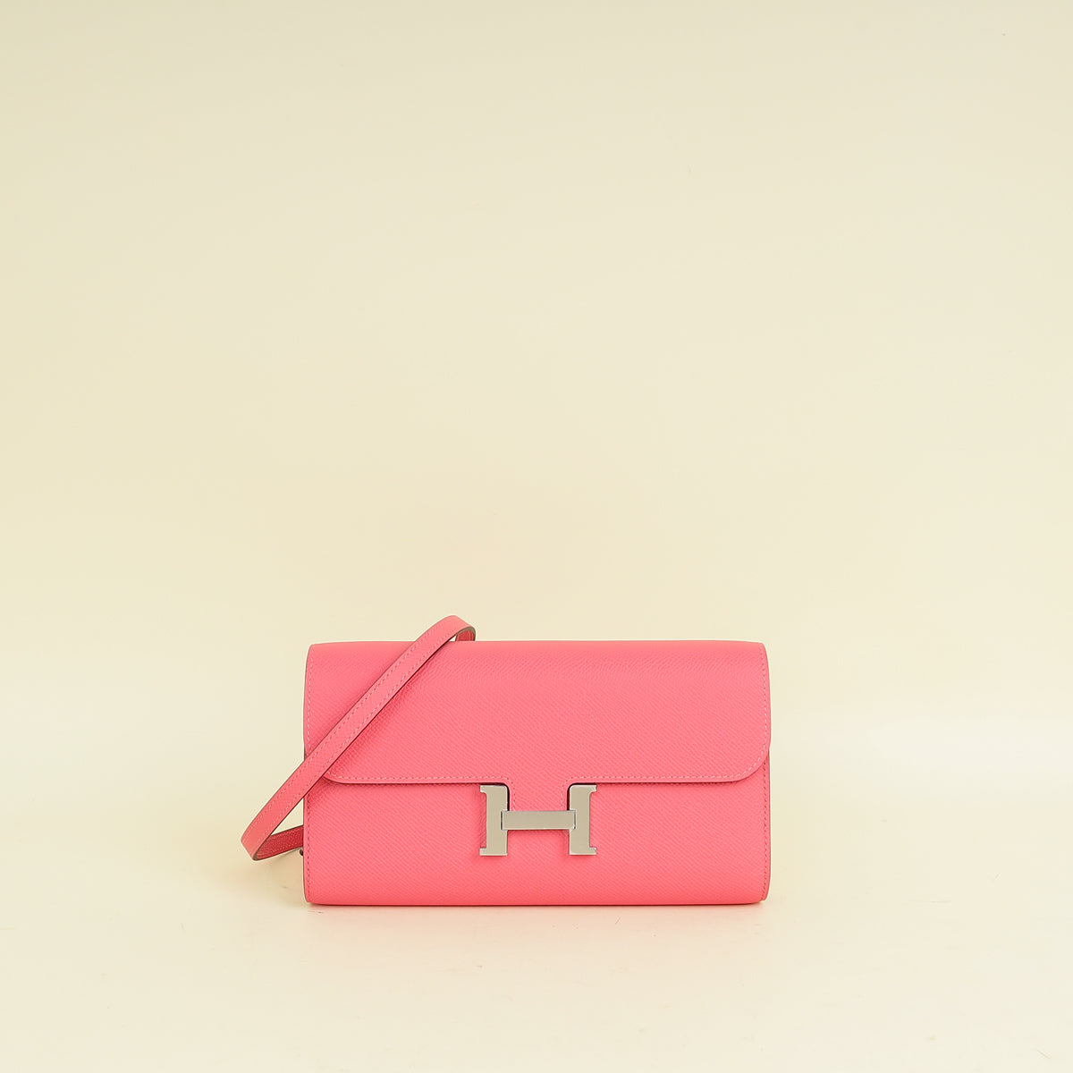 Hermes Rose Texas Constance To Go Wallet