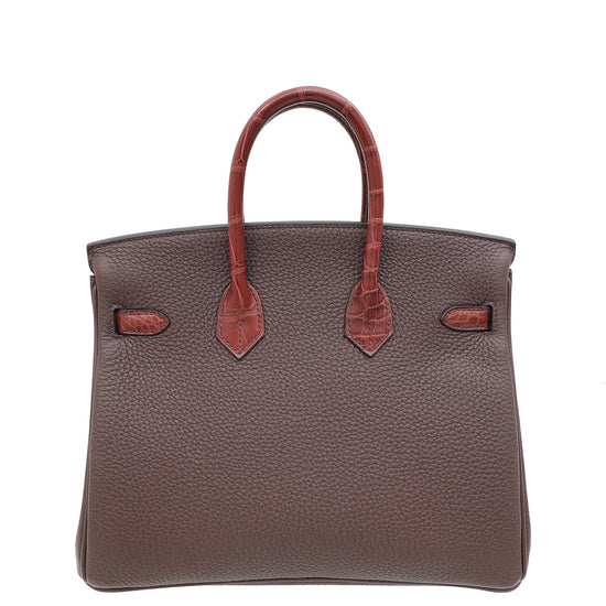 Hermes Bicolor Matte Alligator Birkin 25 Touch Bag