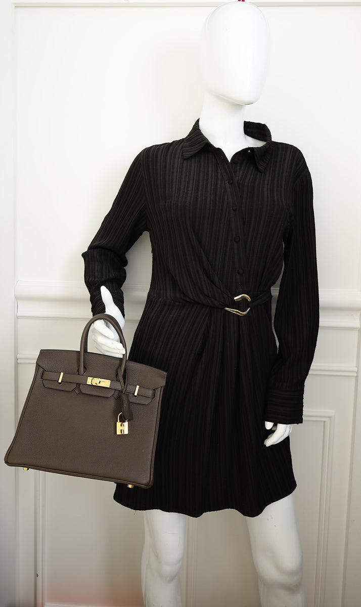 Hermes Ecorce Togo Retourne Birkin 25 Bag — image 15 of 15