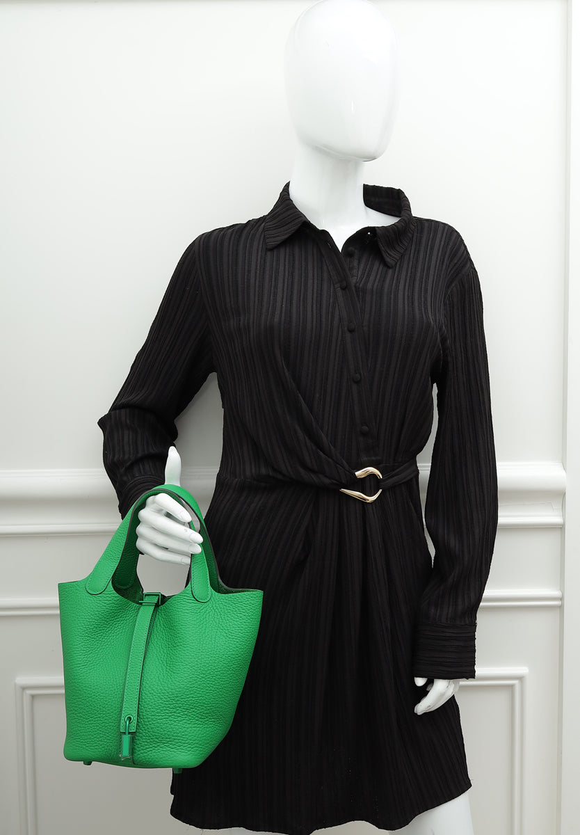 Hermes Bamboo Picotin Lock 18 Monochrome Bag — image 13 of 13