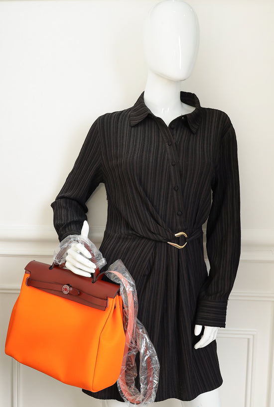 Hermes Bicolor Herbag Zip Laque 31 PM Bag