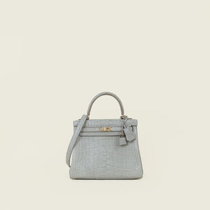 Hermes Bicolor Kelly 25 Verso Retourne Alligator  Mississippien Horseshoe Bag