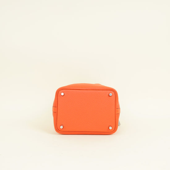 Hermes Orange Poppy Picotin Lock 18 Bag