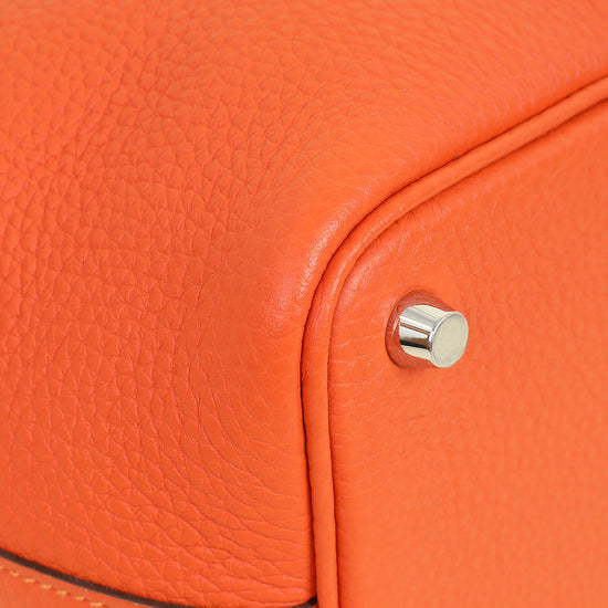 Hermes Orange Poppy Picotin Lock 18 Bag
