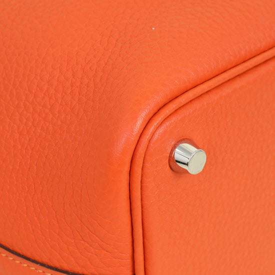 Hermes Orange Poppy Picotin Lock 18 Bag