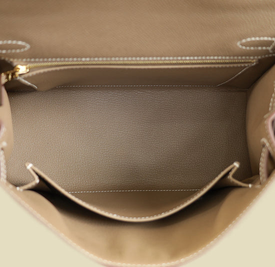 Hermes Etoupe Kelly Sellier 25 Bag