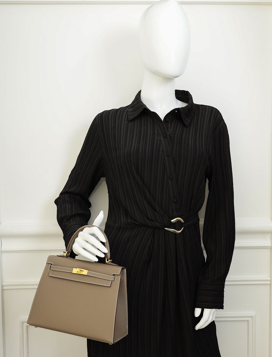 Hermes Etoupe Kelly Sellier 25 Bag