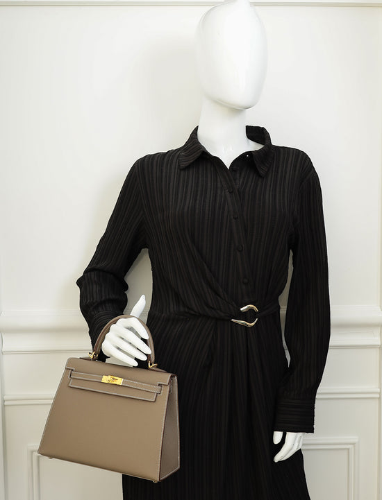 Hermes Etoupe Kelly Sellier 25 Bag