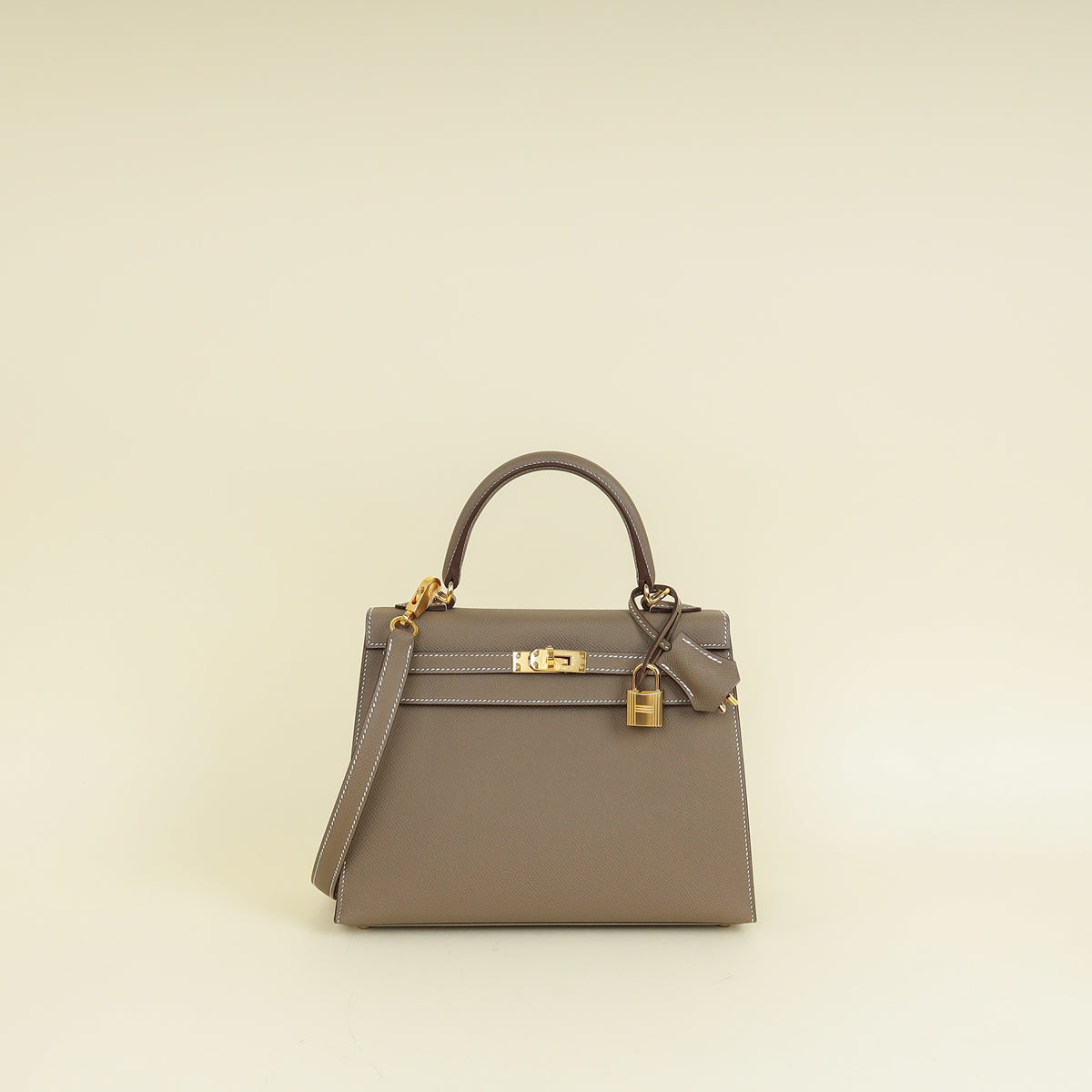 Hermes Etoupe Kelly Sellier 25 Bag