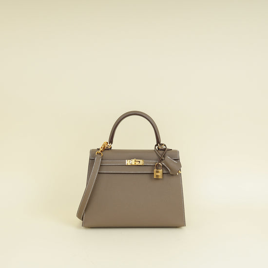 Hermes Etoupe Kelly Sellier 25 Bag