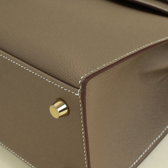Hermes Etoupe Kelly Sellier 25 Bag