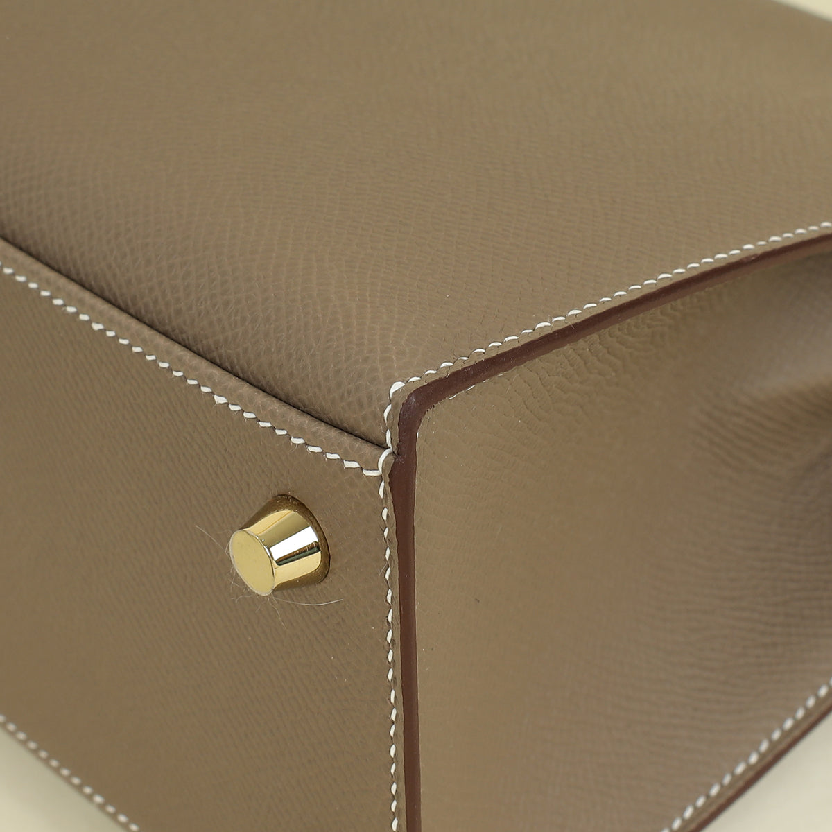 Hermes Etoupe Kelly Sellier 25 Bag