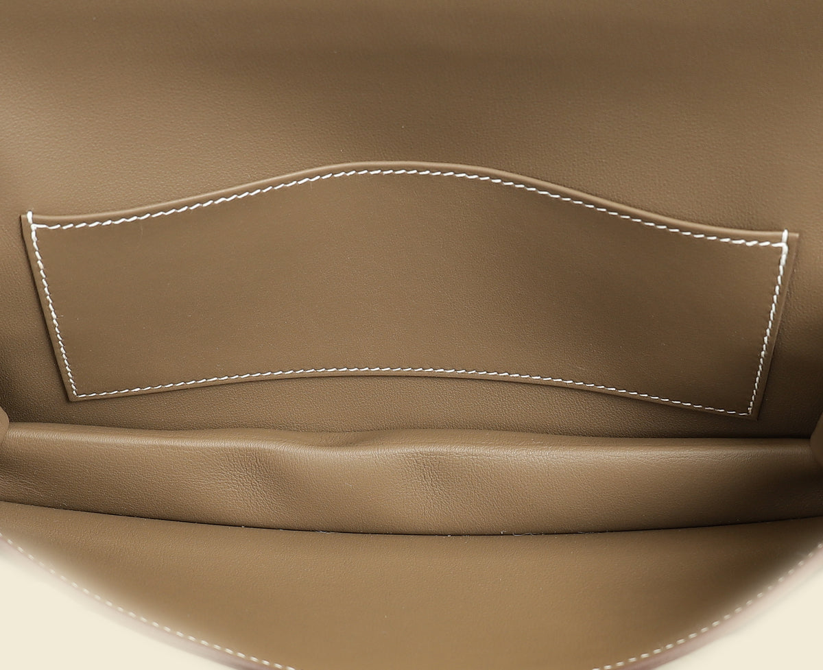 Hermes Etoupe Birkin Shadow Clutch