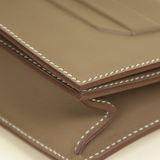 Hermes Etoupe Birkin Shadow Clutch