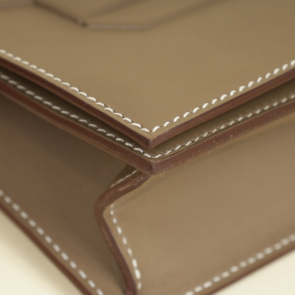 Hermes Etoupe Birkin Shadow Clutch