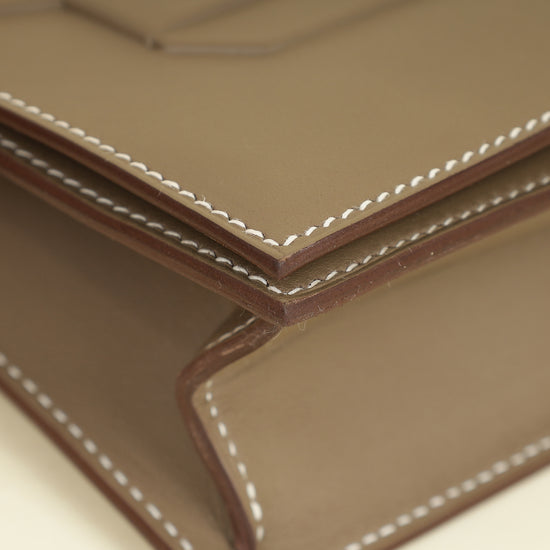 Hermes Etoupe Birkin Shadow Clutch