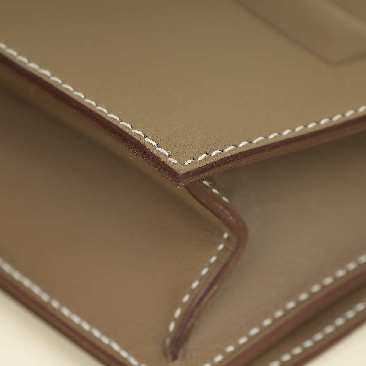 Hermes Etoupe Birkin Shadow Clutch