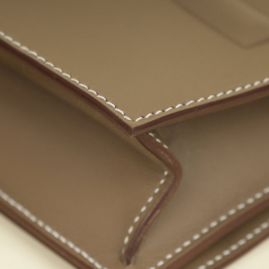 Hermes Etoupe Birkin Shadow Clutch