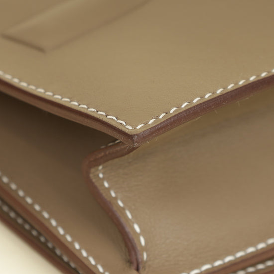 Hermes Etoupe Birkin Shadow Clutch