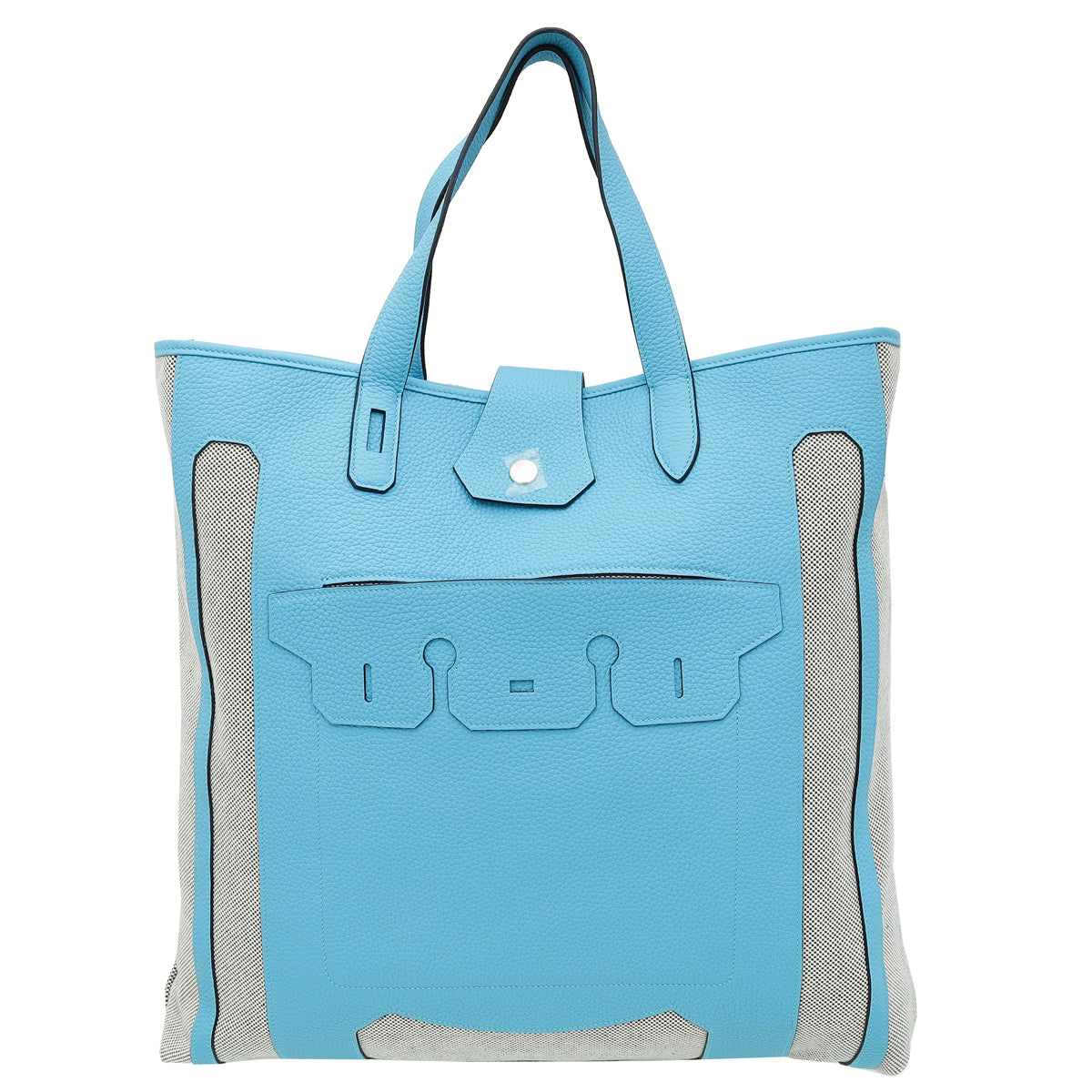 Hermes Bleu Celeste Petit H Monsieur B Cutting Tote Large Model Bag THE CLOSET