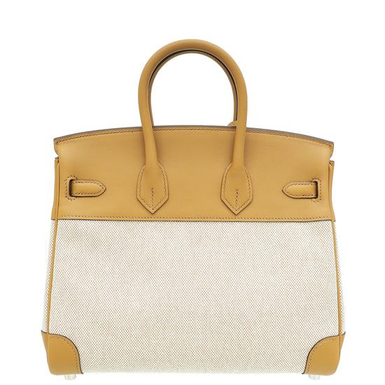 Hermes Bicolor Toile H Swift Birkin 25 Bag