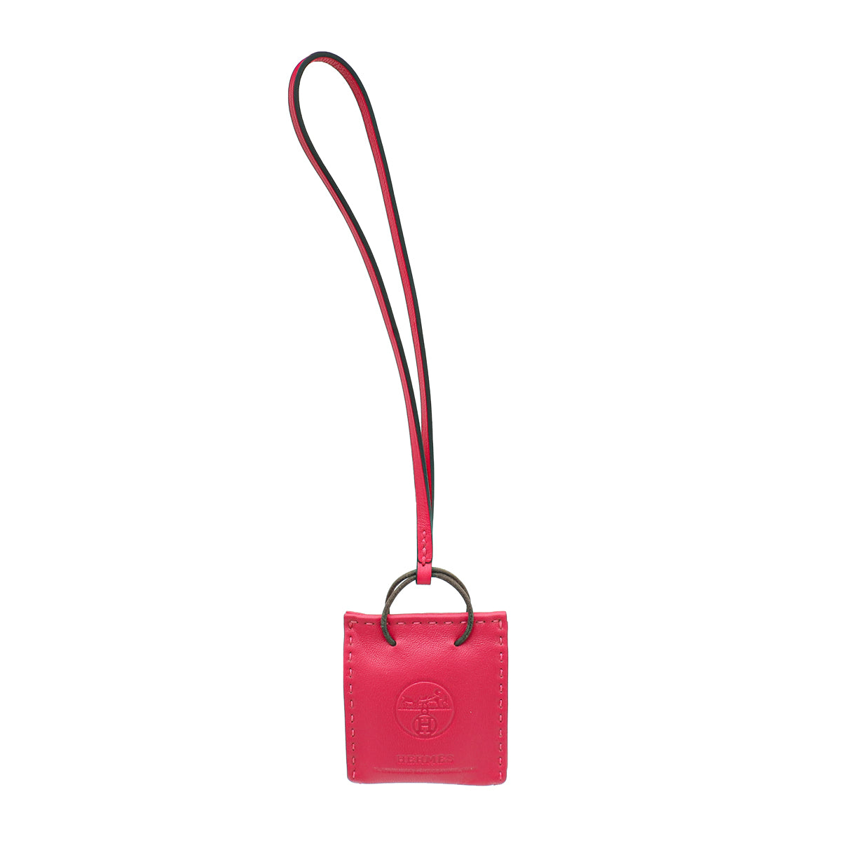 Hermes Rose Mexico Shopping Bag Charm-Hermes-THE CLOSET