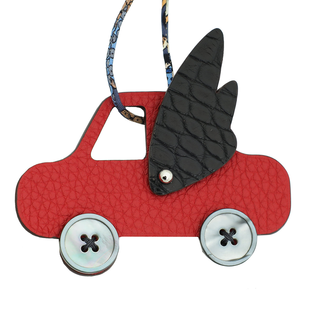 Hermes Multicolor Petit h Winged Car Bag Charm