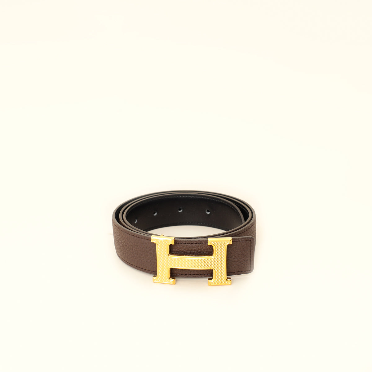 Hermes Bicolor Reversible H Guillochee Buckle 32mm Belt-Hermes-THE CLOSET