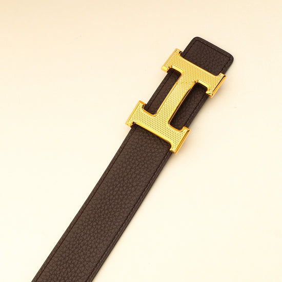 Hermes Bicolor Reversible H Guillochee Buckle 32mm Belt-Hermes-THE CLOSET