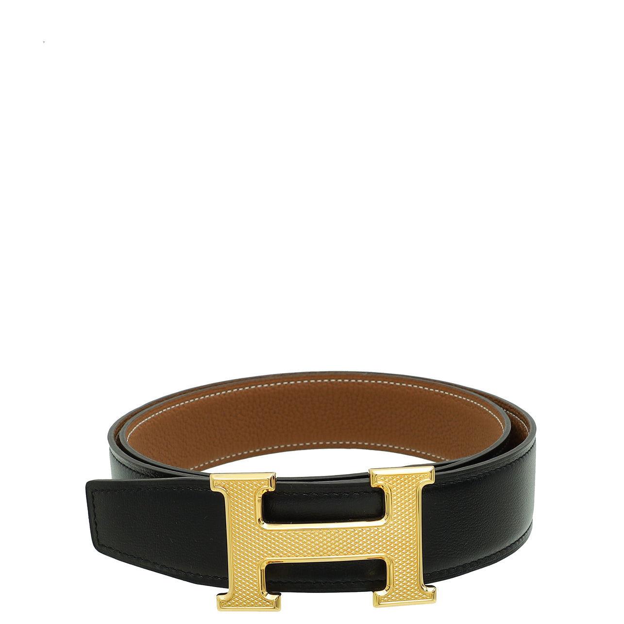 Hermes Bicolor H Guillochee Belt Buckle & Reversible 32mm Belt-Hermes-THE CLOSET