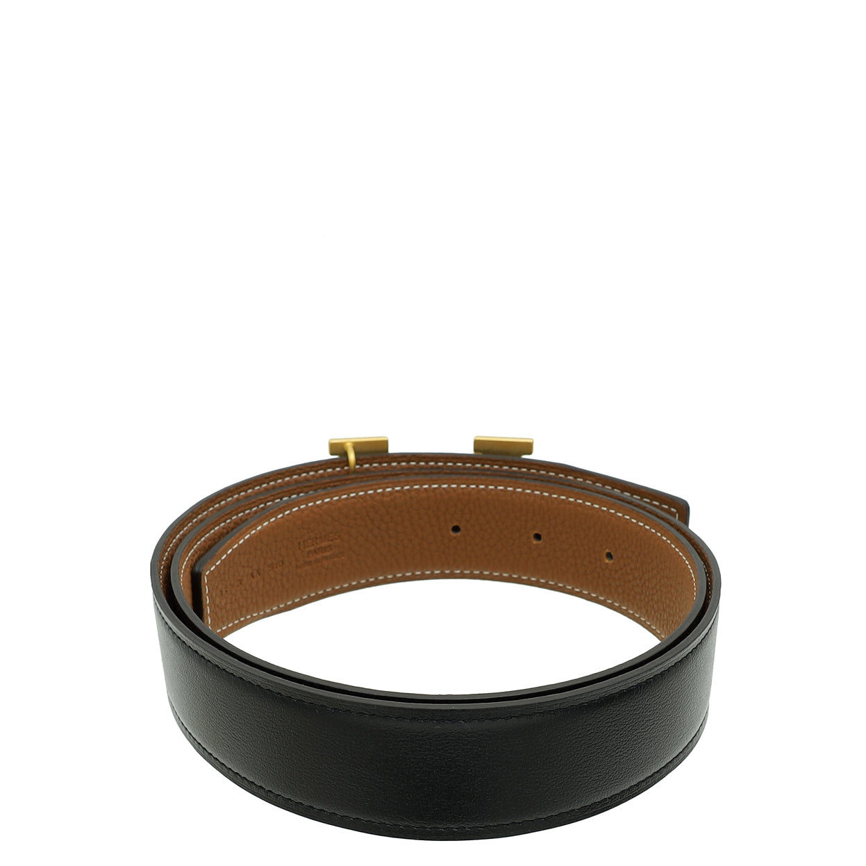 Hermes Bicolor H Guillochee Belt Buckle & Reversible 32mm Belt-Hermes-THE CLOSET