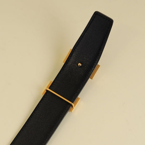 Hermes Bleu Nuit H Guillochee Belt Buckle & Reversible 32mm Belt-Hermes-THE CLOSET