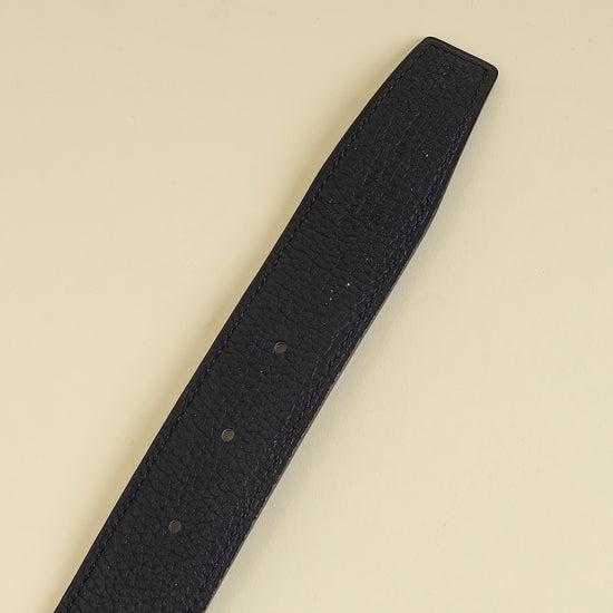 Hermes Bleu Nuit H Guillochee Belt Buckle & Reversible 32mm Belt-Hermes-THE CLOSET