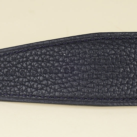 Hermes Bleu Nuit H Guillochee Belt Buckle & Reversible 32mm Belt-Hermes-THE CLOSET