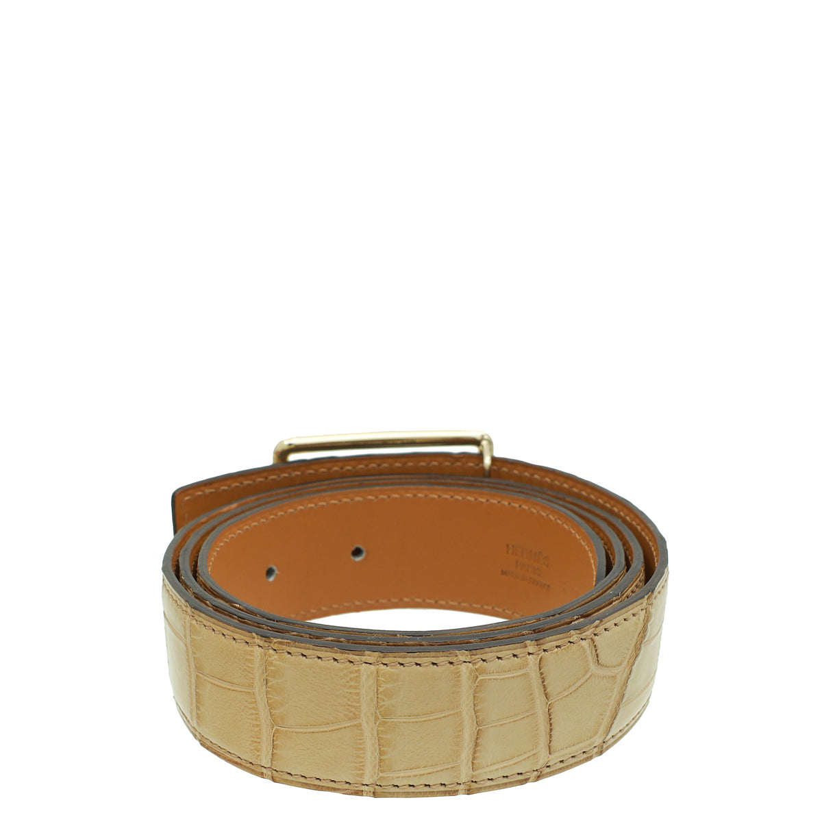 Hermes Beige Alligator Oscar 32mm Buckle Belt-Hermes-THE CLOSET