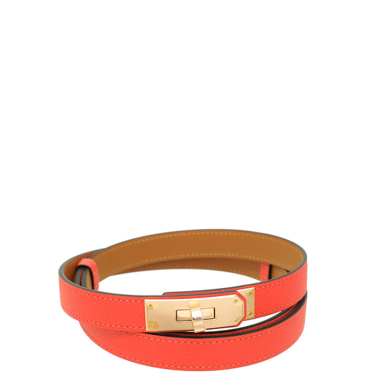 Hermes Orange Field Kelly 18 Belt