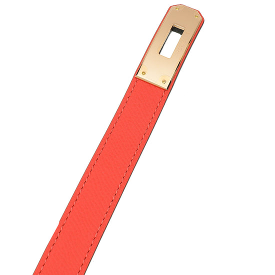 Hermes Orange Field Kelly 18 Belt