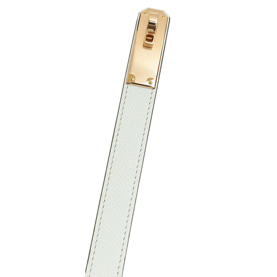 Hermes Blanc Kelly 18 Belt