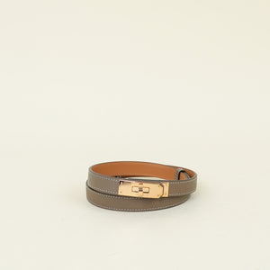Hermes Etoupe Kelly 18 Belt