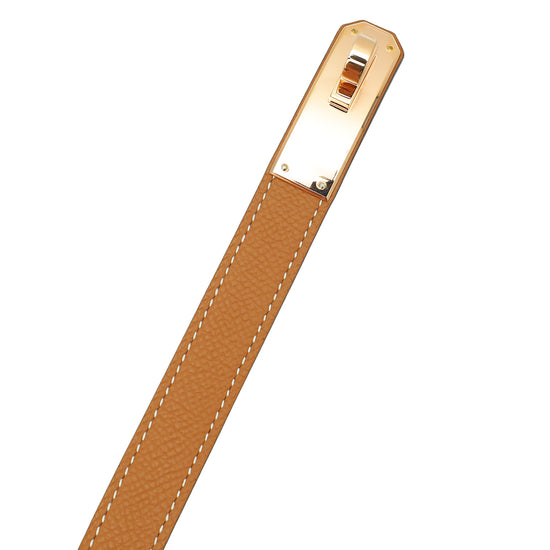 Hermes Gold Kelly 18mm Belt