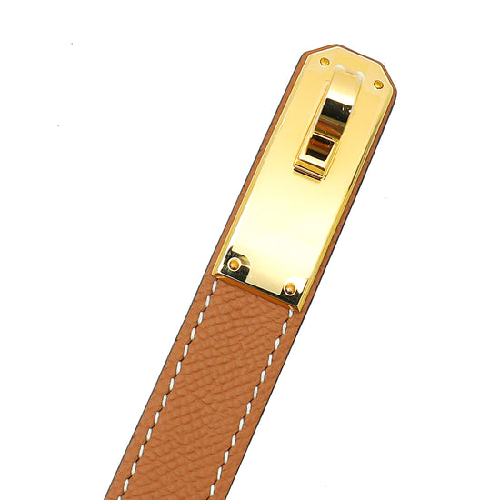 Hermes Gold Kelly 18mm Belt