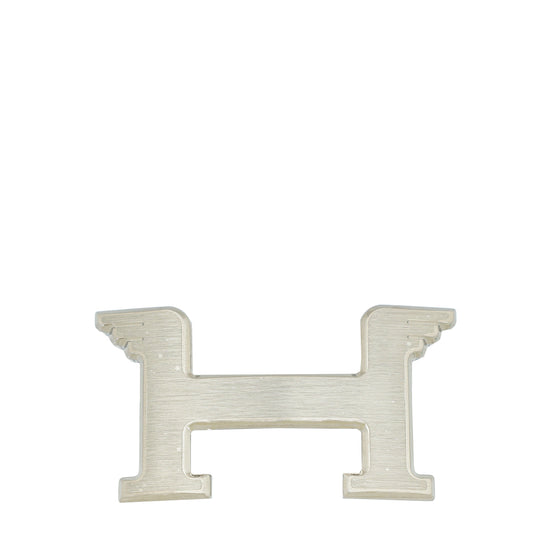 Hermes H Brushed Palladium Plated 32mm Belt Buckle