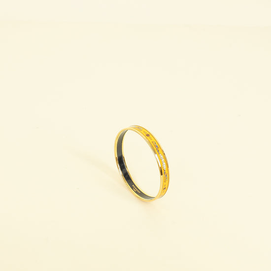 Hermes Yellow Narrow Cloisonne Enamel Bangle