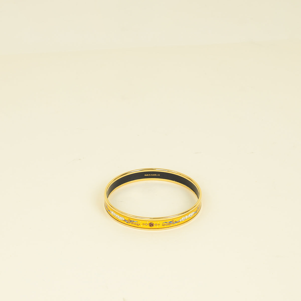 Hermes Yellow Narrow Cloisonne Enamel Bangle